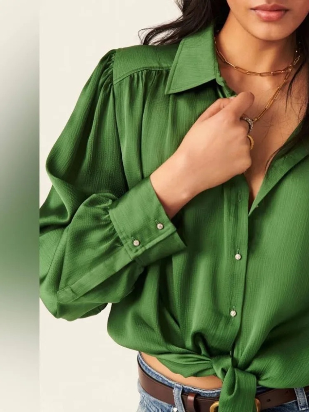 Ba&Sh Féria Tie Shirt in Vert - Picture 5 of 11